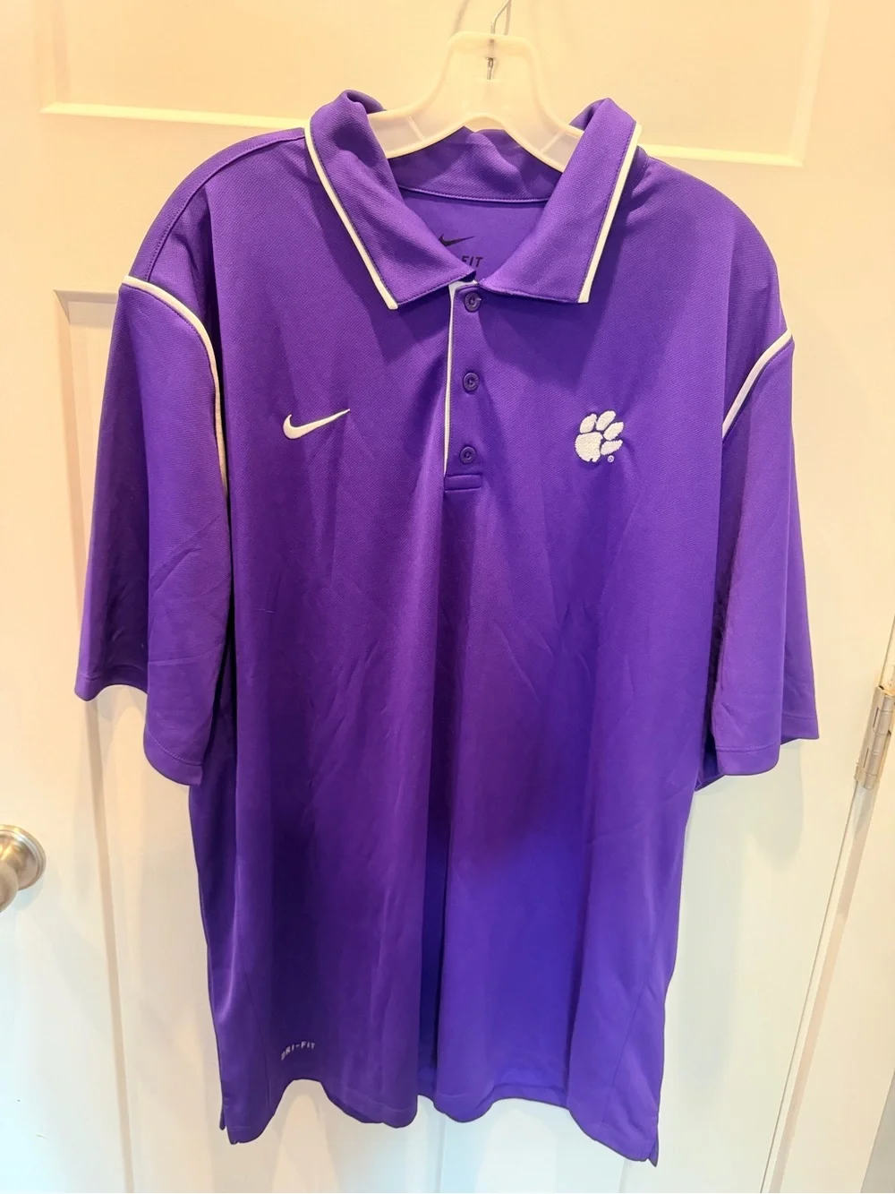 Nike Clemson Tigers Dri-FIT Purple Sideline Polo Men’s XXL like new
